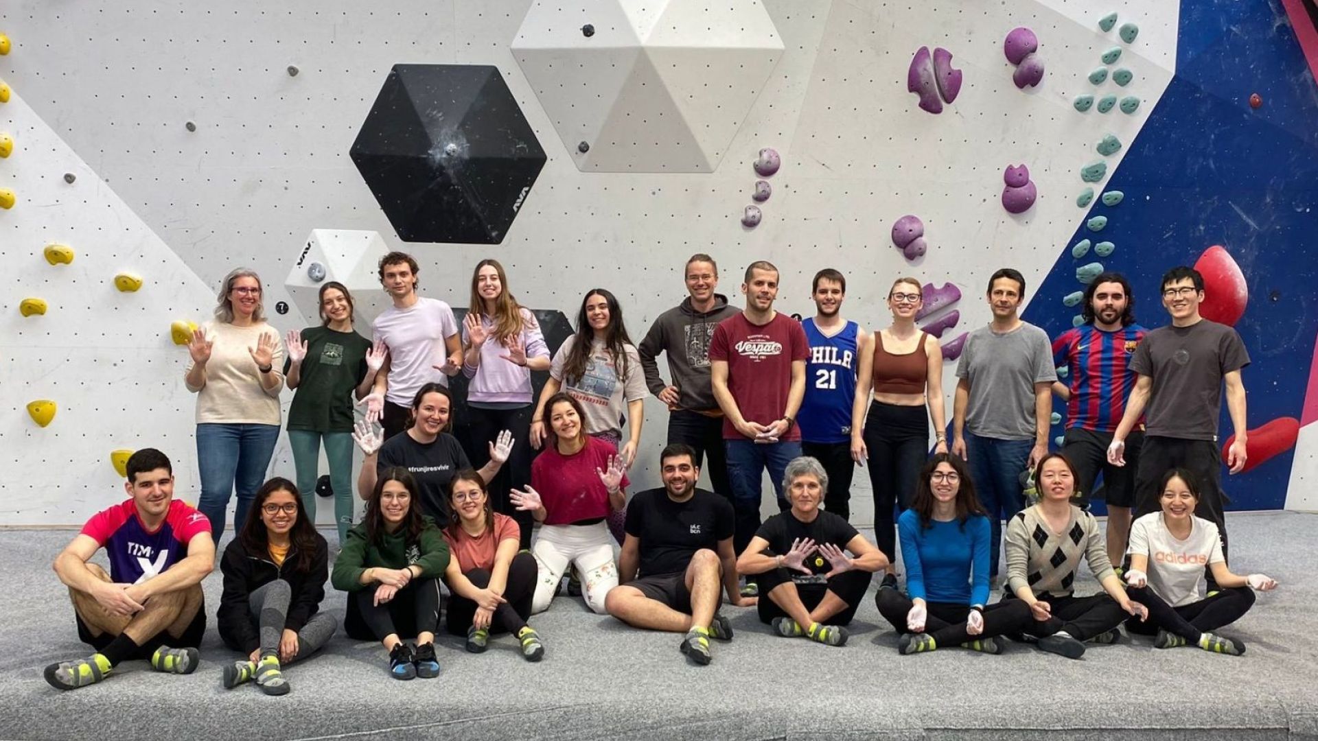 Group photograph of N&N during the climbing activity of Spring 2024